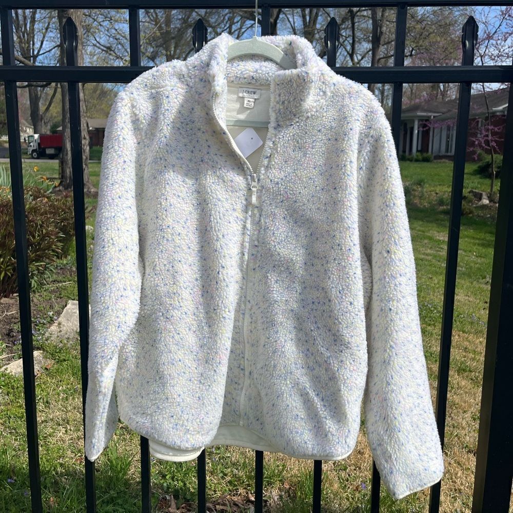 J Crew Flecked Sherpa Full-Zip Pullover Jacket NWT - Picture 7 of 8